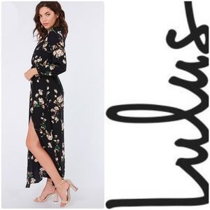 Sweet Peonies Navy Floral Print Maxi Dress Sz S